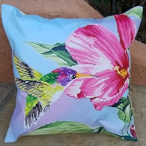 Host PickJeweled Hummingbird 3D Accent Pillow nwot